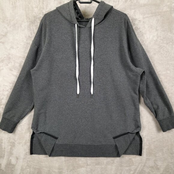 Nola Hooded Sweatshirt Gray Cotton Blend Womens Size 1X - Picture 3 of 13